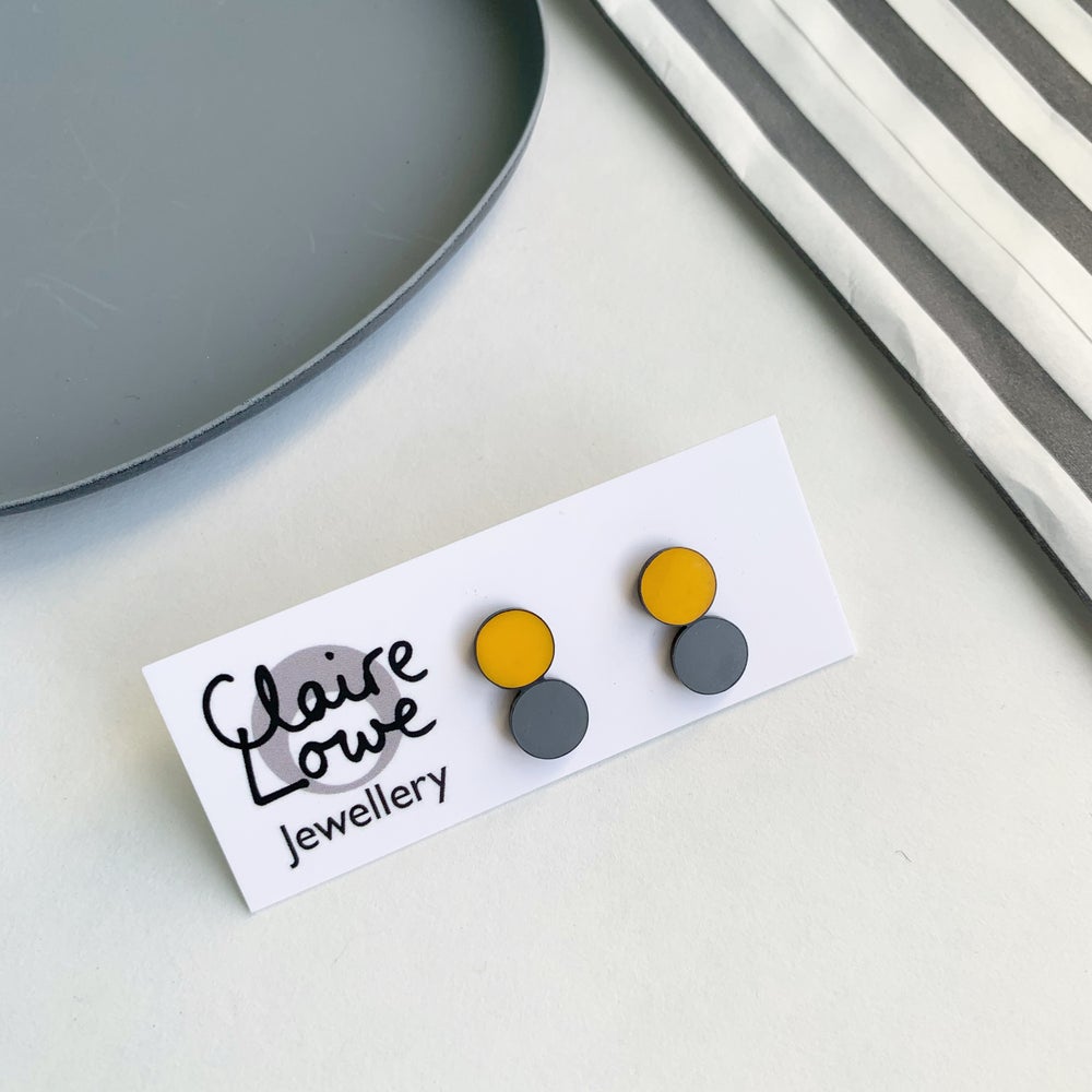 Double resin stud earrings – www.clairelowe.co.uk